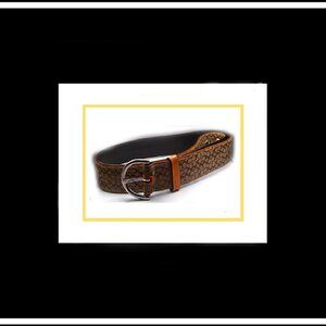 New Rare & Unique High Grade Genuine Leather Woven Authentic Coach Belt